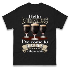 Hello Darkness My Old Friend T-Shirt, Guinness Beer Lovers, Party Wear Top