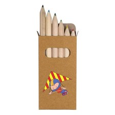 6 x 'Hang Glider' Short 85mm Pencils / Coloured Pencil Set (PE00071202)