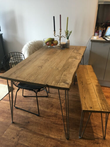 Reclaimed dining table with - dining,