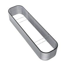 Galvanised Steel Garden Metal Raised Veg Planter Flower Trough Herb Grow Bed Box