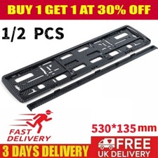 Carbon Fibre Hydrographic UK EU Car Licence Number Plate Holder Surround Frame