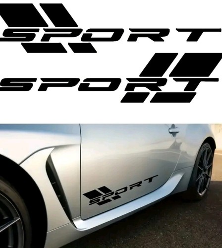 2pcs sport black decal sticker - black,