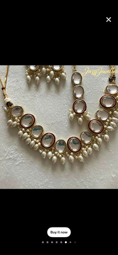 Indian kundan gold tone - tone, asian