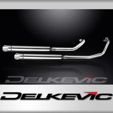 YAMAHA XVS650A DRAGSTAR 04-16 FULL 2-2 EXHAUST 550mm CUSTOM SILENCER SLASH CUT