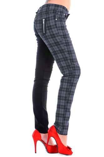 Grey tartan check black split - black,