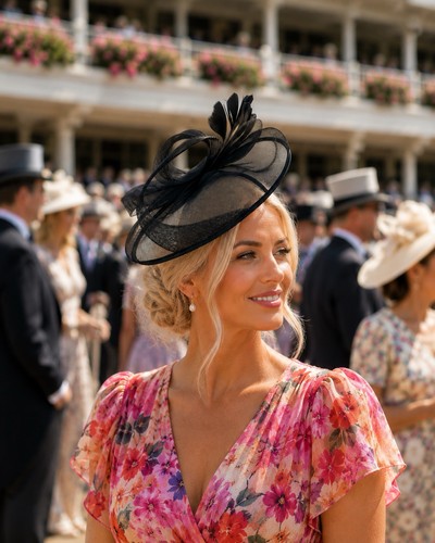 Black mesh fascinator hat new - mesh,