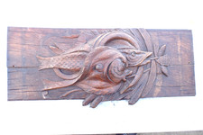 Antique Carved Wooden Panel Of