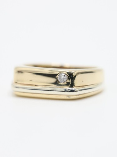 Gold diamond signet ring 9ct - gold,