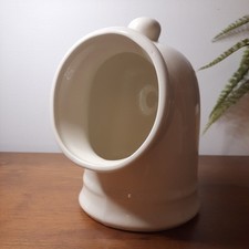 Large Salt Pig  Cream Ceramic Freestanding Kitchen Storage 7.5" Tall