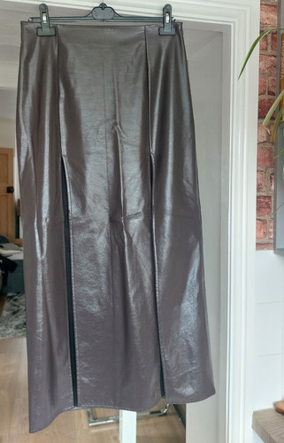 Topshop brown faux - topshop, leather