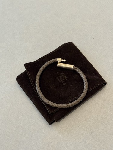 Hermès gray braided leather - gray,