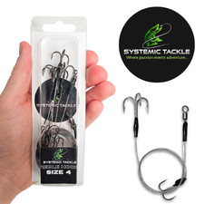 Dead Bait Pike Rigs 60cm – Handmade Pike Wire Traces in SIZE: 2 4 6 8 - PIKE UK