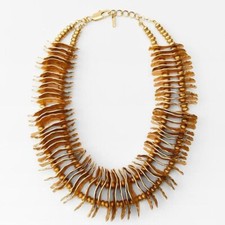 BNWT:SUPER STATEMENT CHUNKY COLLAR NECKLACE WITH BEADED PIECES from ZARA: GOLDEN