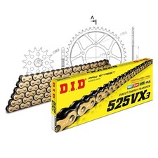DID Motorcycle Chain Set Steel 525VX3 Endless for Suzuki