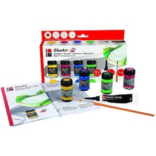 Marabu GLASART Paint Box Set. Transparent Artists Glass Paint for Art & Craft 