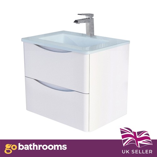600mm white wall hung - wall, vanity