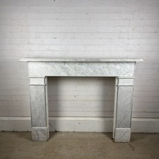 Large Original Edwardian White Marble Fire Surround