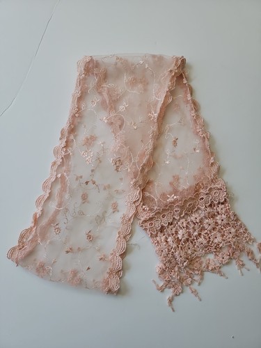 Antique embroidered net lace - antique,