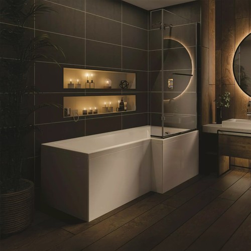Trojan solarna shaped shower - solarna, l-shaped