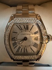 Cartier Roadster Ladies 31mm with Silver Dial VVS Diamond Bezel - Boxed.