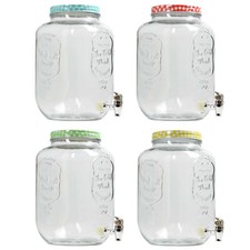 8 Litre Glass Party Beverage Drinks Dispenser Jug Juice Jar Tap Cocktail Water