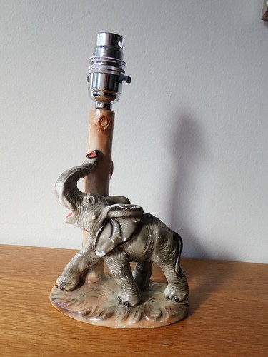 Vintage elephant table lamp - vintage,