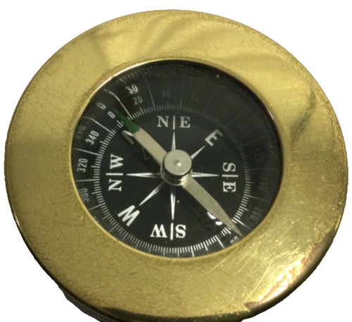Vintage brass pocket compass - vintage,