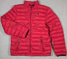 Polo Ralph Lauren Lightweight Puffer Jacket Youth Sz XL (18-20) Red Full Zip 
