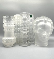 Glass Mixed Lot Vintage Vases Head Beethoven France & Timo Sarpaneva