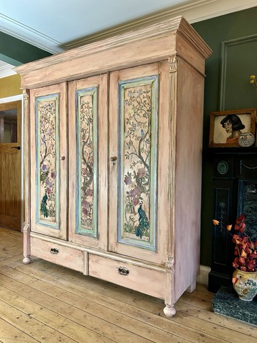 Vintage painted pine large - pine,