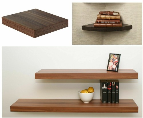 Walnut shelves mdf wood - walnut,