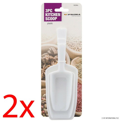 3pc plastic kitchen scoop - plastic,