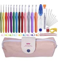 Crochet Hooks Set 38 Pack, 13 Pcs Colorful Ergonomic Comfort Rubber Soft Grip