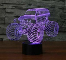 Big Size Grave Digger Monster Truck 3D Desk Lamp 7 Changeable Colors Night Light