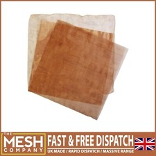 The Mesh Company (99.9% Natural Copper) Woven Copper Mesh Sheet | 300mm Square 