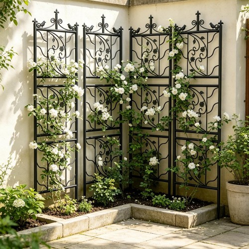 Set metal garden trellis - metal,