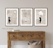 Set of 3 Banksy Wall Art Quote