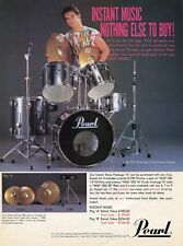1986 Print Ad of Pearl Export Drum Kit Wild 500 Cymbals Instant Music Package
