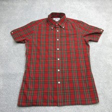 Brutus Shirt Mens Small Red Plaid Tarten Trimfit Mod Ska Skinhead Terrace 6751