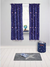 Little home at Stars Pencil Pleat Pair Blackout Lined Children's Curtains