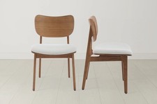 Swyft Dining Chair 02 Oak -  Boucle Ivory Fabric - Set of 2 RRP £399
