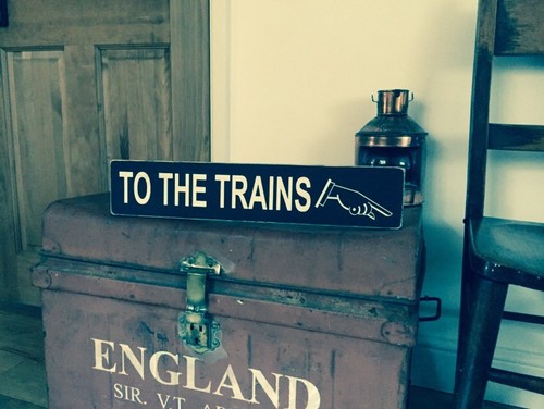 Railway sign the trains - to,