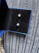 Sterling silver h Samuel cubic zirconia heart halo stud earrings