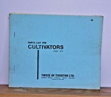 TWOSE CULTIVATORS PARTS LIST