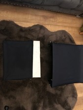 DOLLS SILVER CROSS COACH PRAM HOOD & ARMS & APRON NAVY OBERON