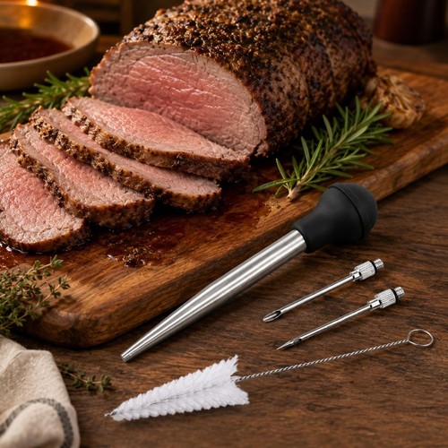 Stainless steel turkey - steel, baster