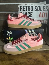 Adidas Originals Gazelle Indoor Pink Green Velour UK Size 8 2024