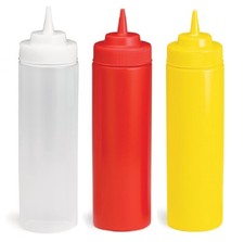24oz Widemouth Squeeze Sauce Bottle/Dispenser, Mayo/Ketchup/Mustard, Condiment