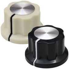 Amplifier Dial Knobs - Black / White - 6.4mm hole 1/4" Shaft - Amp POT Volume
