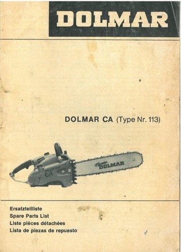 Dolmar chainsaw type parts - ca,